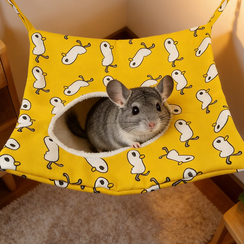 Pet Hammock for Small Animals -2 Layers Super Soft Hanging Bed & Sleeping Bag for Ferret, Squirrel, Kitten, Chinchilla, Parrot, Sugar Glider, Rat & Hamster Cage Accessories