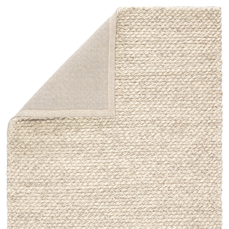 Sabha Wool Area Rug in Ivory/Gray, Rectangle 9' x 12'