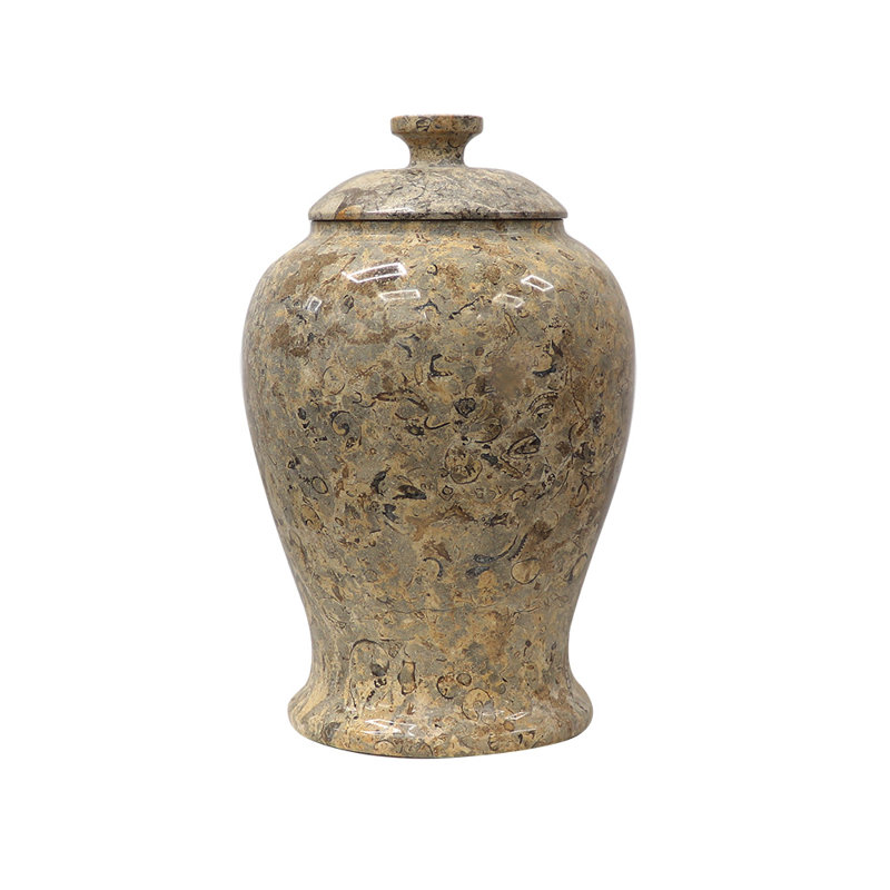 Urne décorative en marbre naturel, taille adulte, Morganstein, Onyx blanc