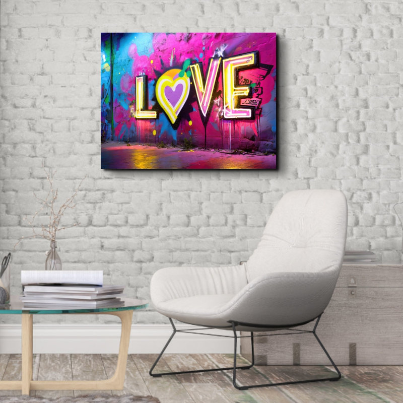 Reproduction giclée sur toile tendue Love 9, H 20 po x l 24 po x P 1,5 po
