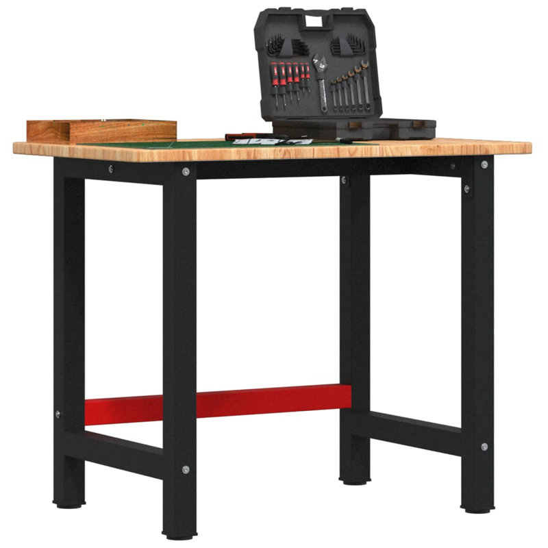 Vidaxl Workbench 100X60x81.5 Cm Solid Wood Oak, Light Brown