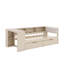 Lit plateforme simple avec tablettes, tiroirs, station de charge et tête de lit tapissier-613318124-613318125