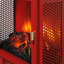 Foyer électrique autoportant de 18 pouces en rouge classique, effet de flamme 3D, mécanisme double, 1400W / 700W de chaleur, 5000 's, 50000 heures de DEL, panoramique à trois côtés, base amovible, commandes simples rouges avec