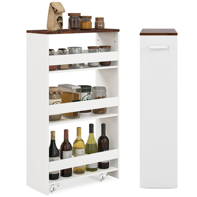 Wood Bar Cart, Dark Brown Wood