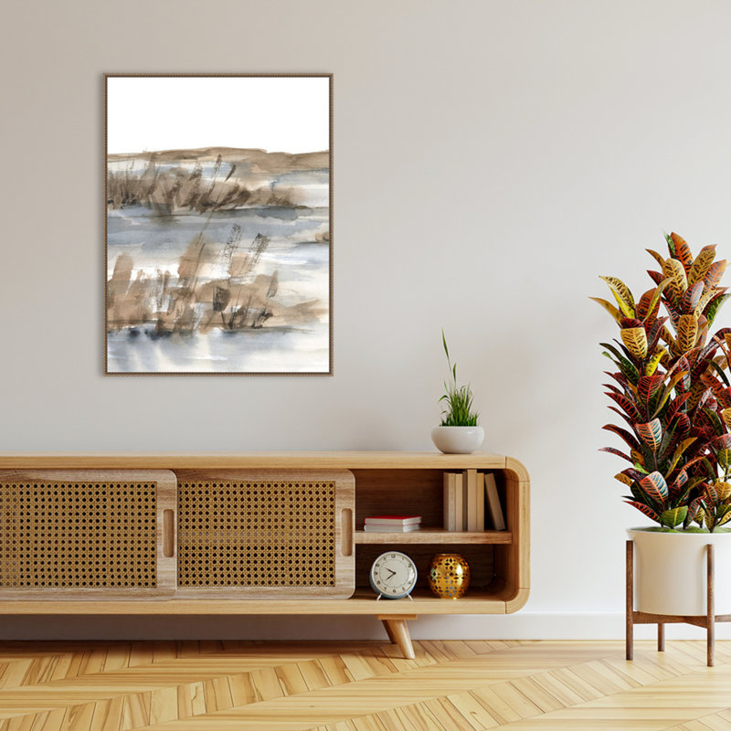 "Blue Grey Marsh IV" par Ethan Harper, reproduction d'art sur toile encadrée, H 42 po x l 32 po