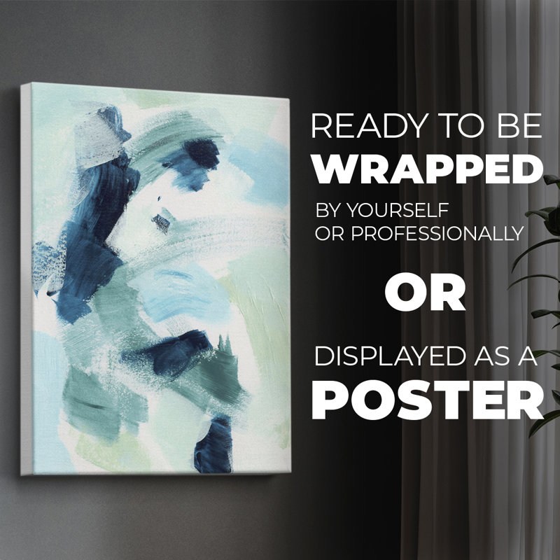 Composition bleu sarcelle I - Impression sur toile seulement - NON-CADRE, H 18 po x l 12 po