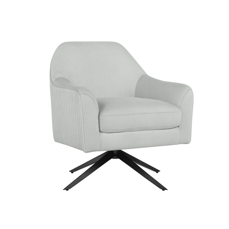 Fauteuil pivotant touffeté Fleetwood Channel, Velours gris clair