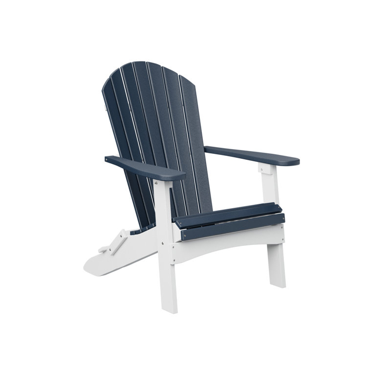 Berlin Gardens Comfo Back Folding Adirondack Chair, Navy Blue
