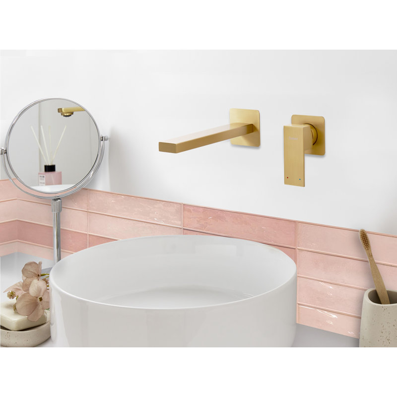 Wall Mounted Basin Mixer Tap Brass, Gold