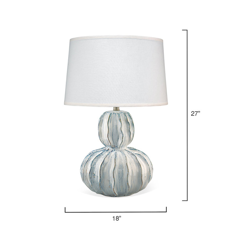 White Reactive Glaze Ceramic Coastal Table Lamp