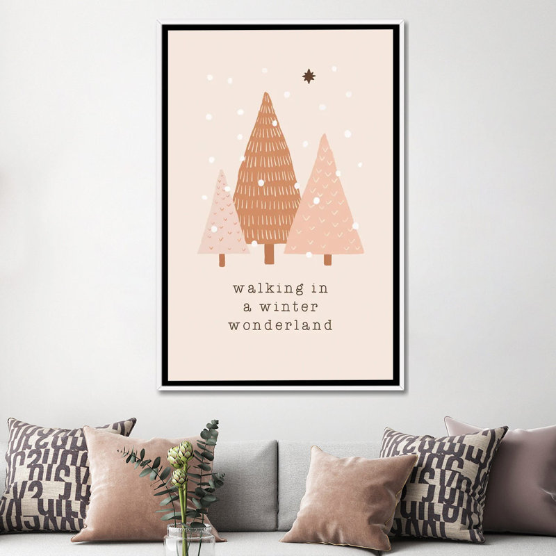 «Walking in a Winter Wonderland» par Orara Studio - reproduction d'art, Toile blanche encadrée, Pas de tapis