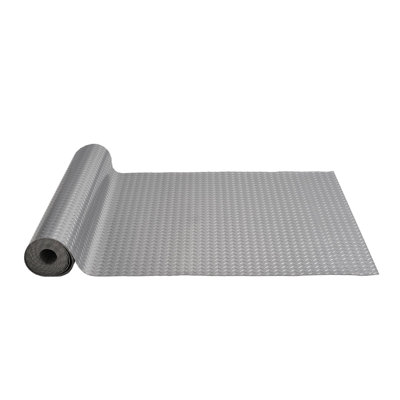 Garage Floor Mat Vinyl Garage Flooring Roll AntiSlide Diamond Texture Silver Garage Mats For Under Car 637Sqft Covering Space DIY PVC Garage Floor M