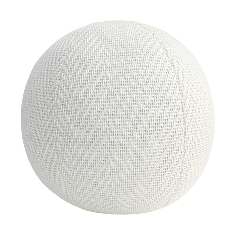 Round Decorative Throw Pillow, White