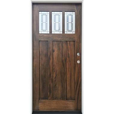 Solid Wood Mahogany 36 Single Oval Pre-Hung Exterior Door