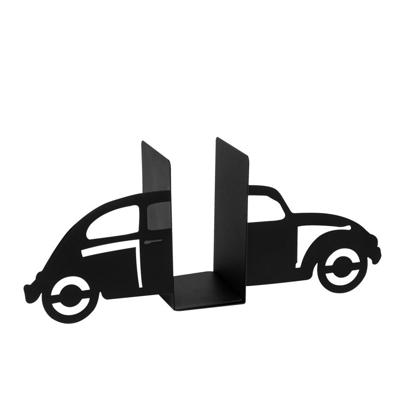Serre-livres en métal durable, noir, 13,8 x 5,5 x 8,7 pouces | Fabrication 100% métal, épaisseur: 0,05 pouce | Organisateur élégant et fonctionnel pour livres, magazines et plus encore | Idéal pour les bureaux à domicile et les bureaux d'étude