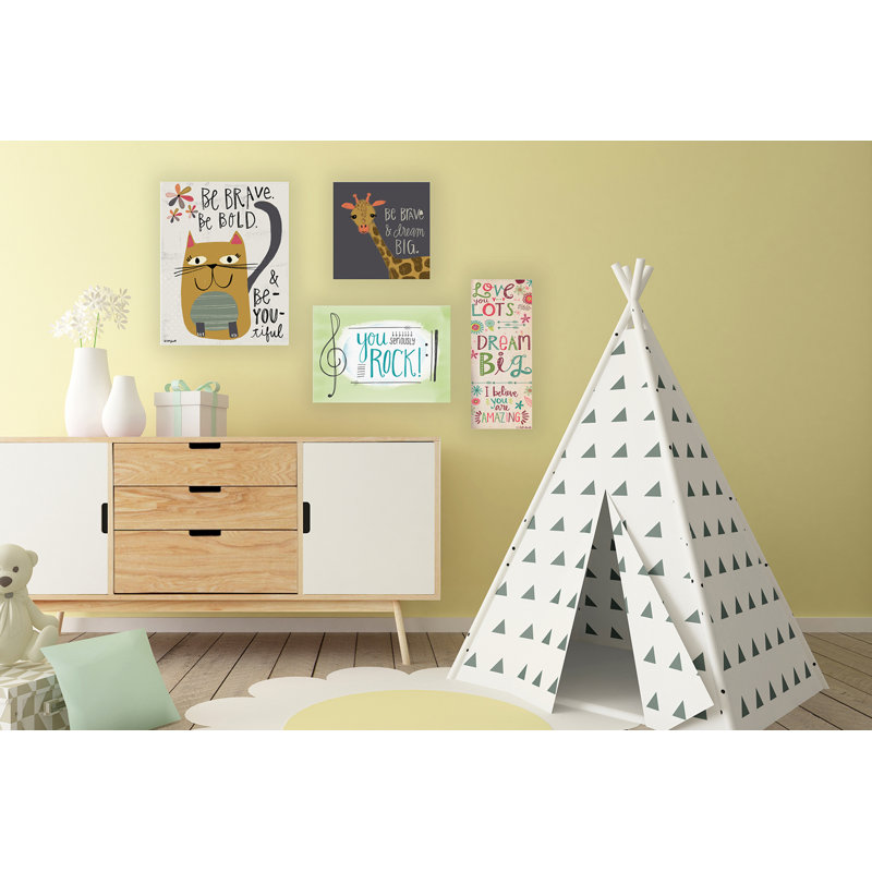 « be look be bold be you be belle kitty », art mural, H 30 po x l 24 po, Toile tendue