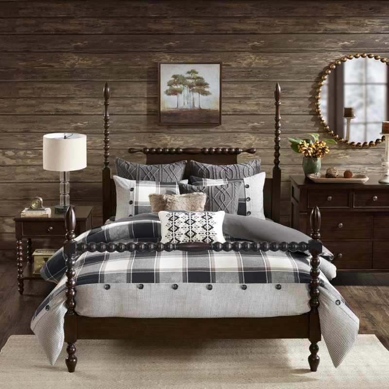 Urban Cabin Cotton Jacquard Luxury Comforter Set, King Comforter + 8 Additional Pieces, Grey