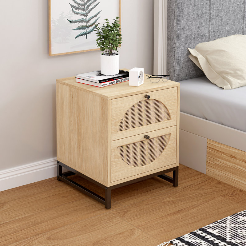 Shackelford 2 - Drawer End Table, Black, Natural