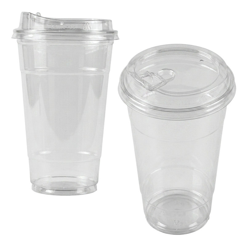 Tasses à jus de café glacé 12 oz avec couvercles Ecoqualité (100)