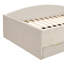 Cadre de lit de jour entièrement rembourré avec 2 tiroirs de rangement et dossier confortable, beige