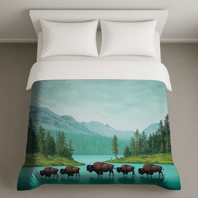 Housse de couette Bison Bedding Animals Rustic, Lit simple