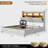 California King Size Bed Frames With Wingback Hidden Storage Headboard & 4 Storage Drawers, 49.2" Tall Upholstered Headboard With Led Lights And Charging Station, No Box Spring Needed, Solid Wood Slats, Noise Free, Light Grey-142176880-160895373