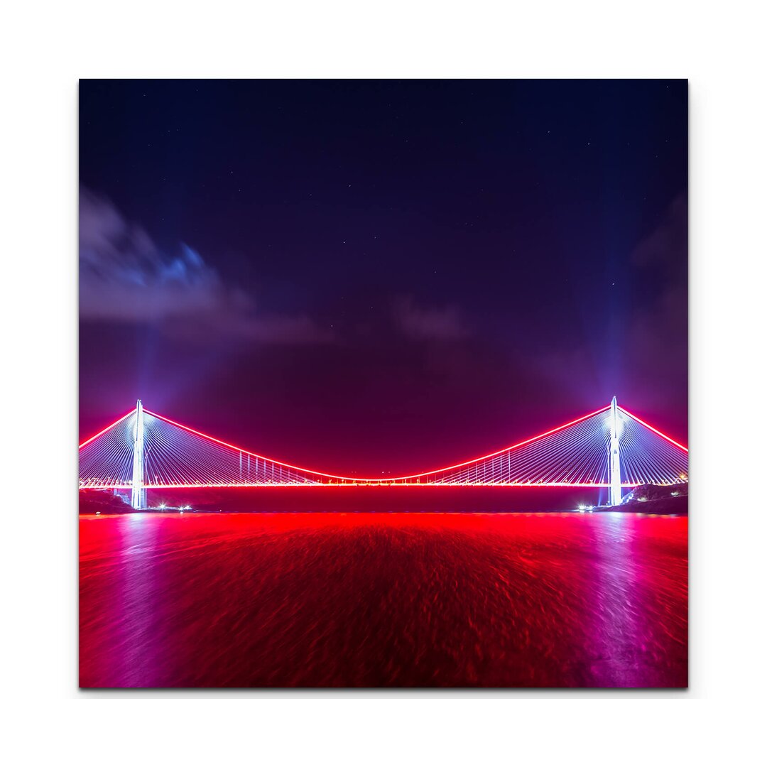 Leinwandbild Yavuz Sultan Selim Brücke bei Nacht