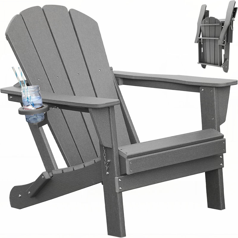 Adirondack Chair, Plastic Adirondack Chairs, HDPE Adirondack Chair, Folding Adirondack Chairs,Outdoor Chairs With Cup Holder For Lawn Patio Deck Fire Pit
