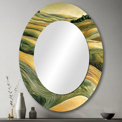 Miroir mural ovale vert