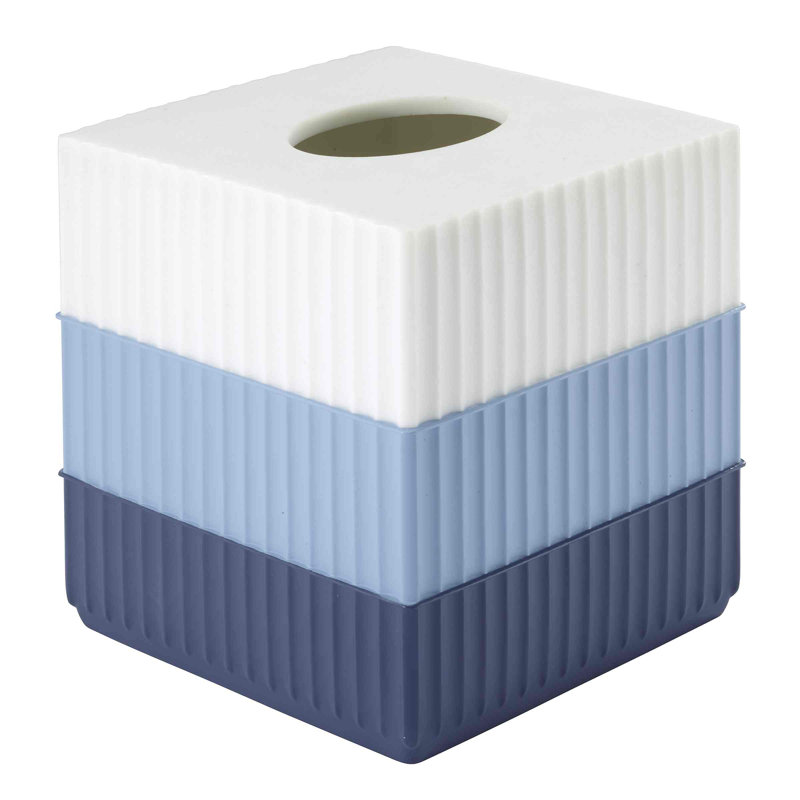 Iz Clubhouse Str Aqua Tissue Box Cover, Blue