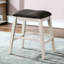 Table de salle à manger contemporaine à hauteur de comptoir 5 pièces, en bois massif, 4 tabourets, armoire de rangement et gris foncé, table en bois avec motif de planches, base à tablettes multiples