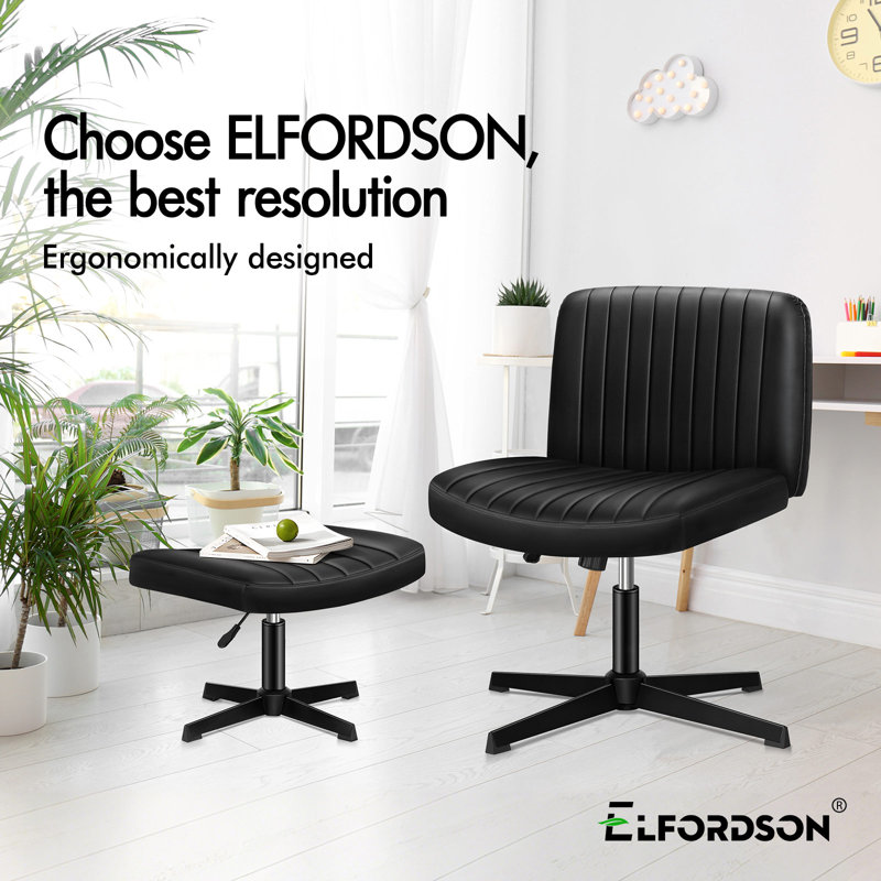 Criss Cross Chair, Faux Leather, Black
