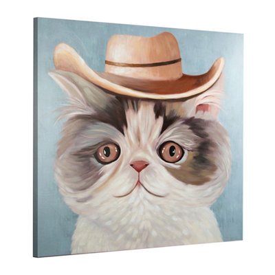  Blue and Gray Decorative Canvas Wall Art 32" x 32"