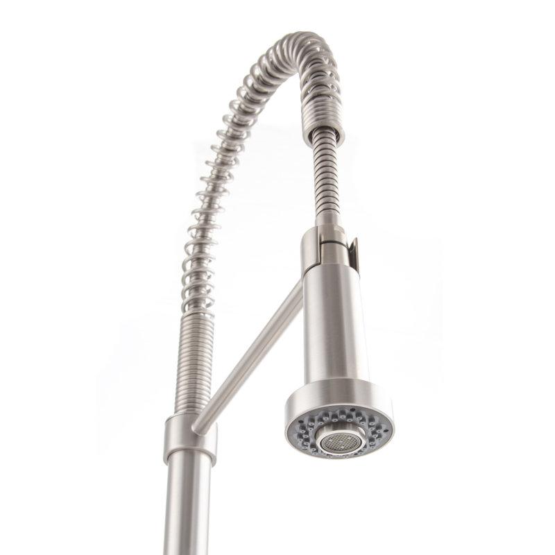 Apollo Pull Down Single Handle Kitchen Faucet with Side Spray and Accessories, Stainless Steel