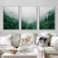 «Fog and Mist Mountain Forest Valley Nature Wilderness», reproduction sur toile 3 pièces-90847337-90847339