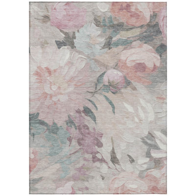 Machine Washable Indoor/Outdoor Jenning ACN2264 Floral Rug