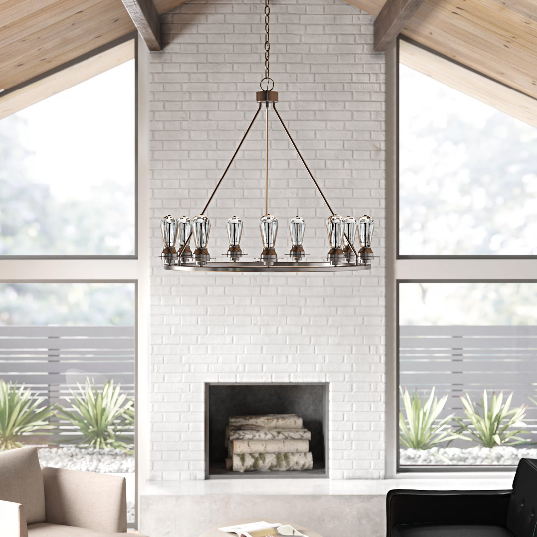 9 - Light Farmhouse Chandelier Williston Forge 