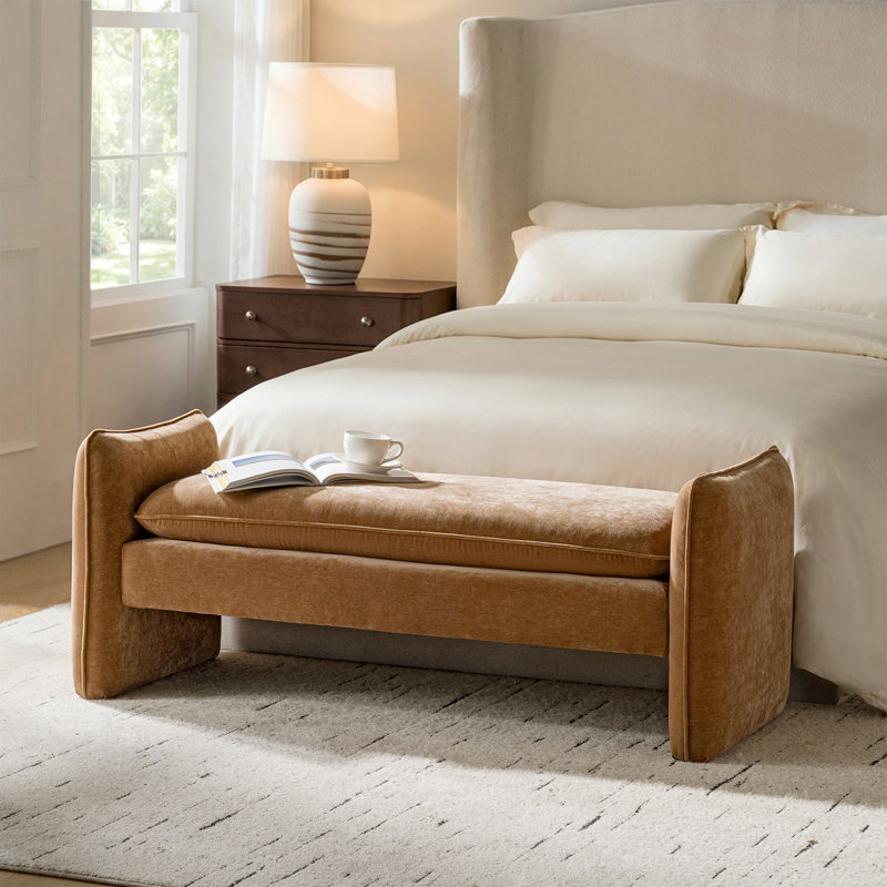 Banc rembourré Arlesia, Caramel