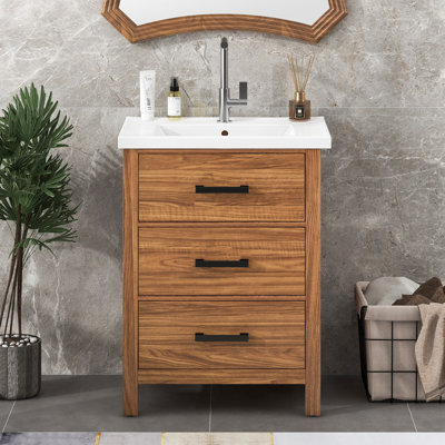 Meuble-lavabo 24 po avec lavabo en céramique