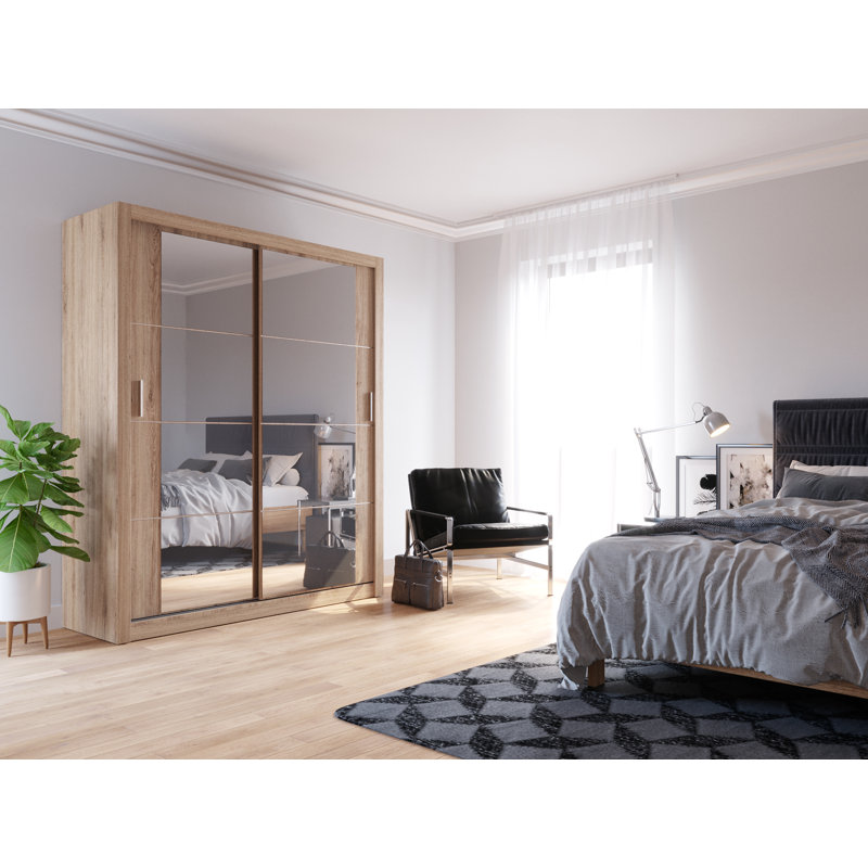 Tengan 2 Door Wardrobe, Oak, No