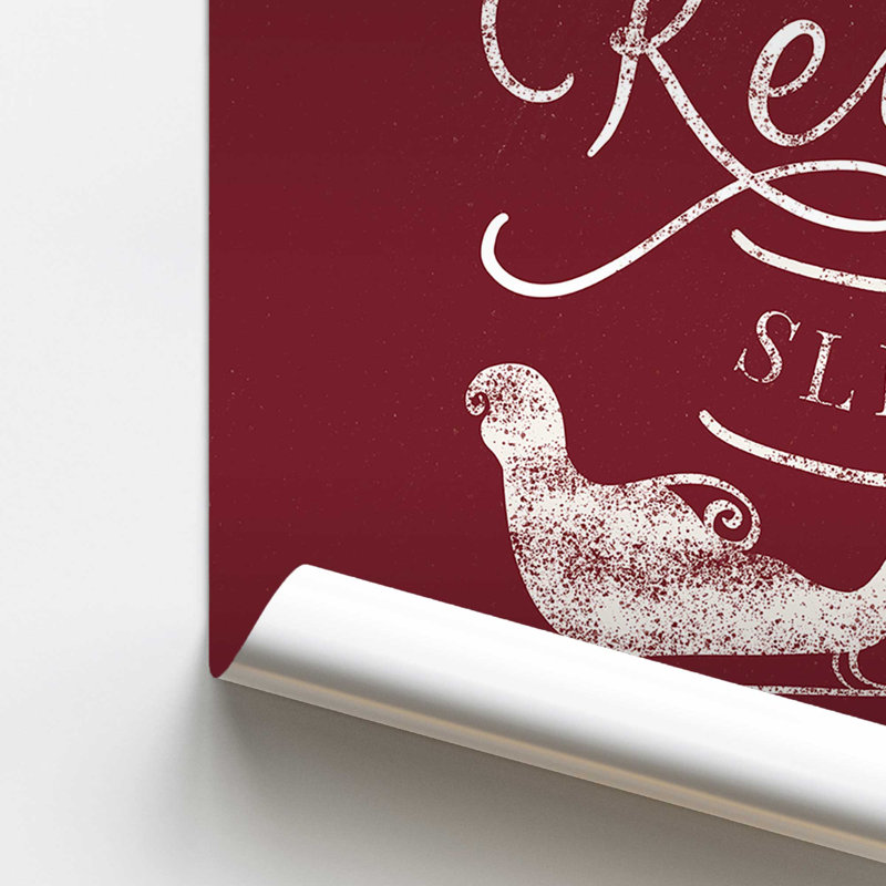 «Classic Reindeer Sleigh Rides», impression de signe, H 24 po x l 36 po, Sans cadre