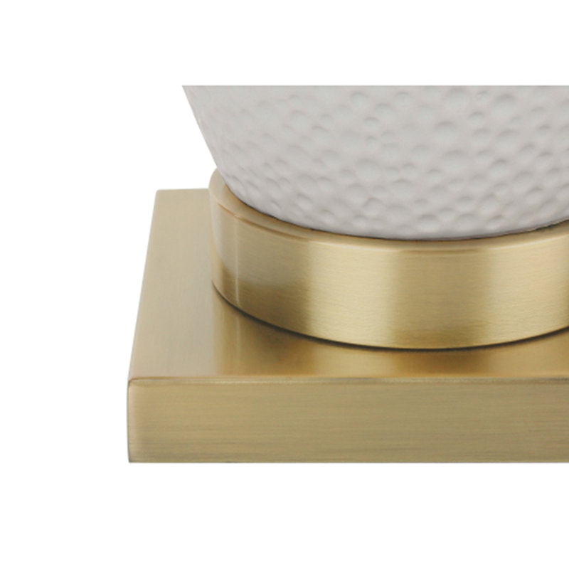 26" Transitional White Ceramic Table Lamp with Ivory/Cream Shade for Timeless Style