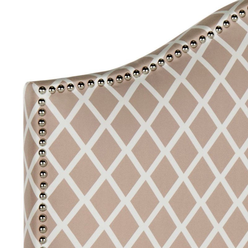 Broadmeade Upholstered Headboard, Twin, Peach Pink and White