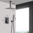 Matte Black Ceiling Shower Kit - Handheld And 12" Head Natural Rainfall Simulation Self-Cleaning Outlet Brass Produced Object Mounted Assembly Material-126673611