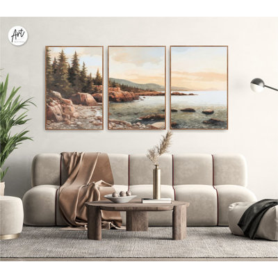 «Acadia National Park», ensemble de 3 reproductions d'art à l'aquarelle