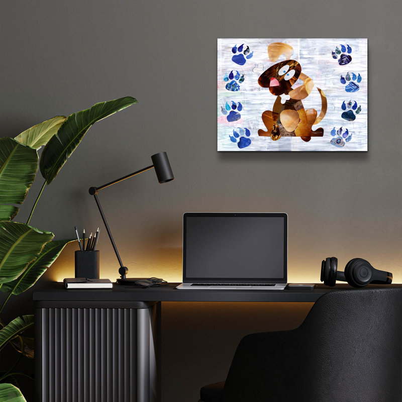 "Chiot" par Artpoptart, H 12 po x l 16 po x P 0,13 po