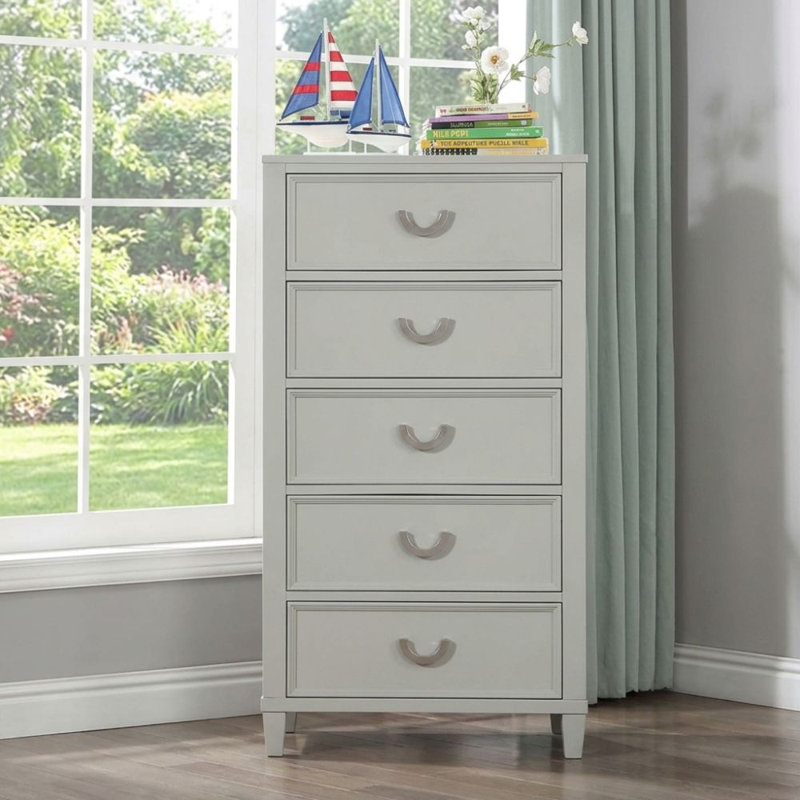 Commode 5 tiroirs Elidi Grey