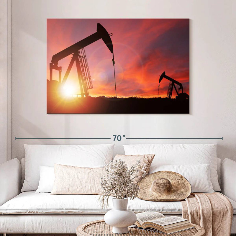 Lilie Pumpjacks Silhouette, 32" H x 48" W