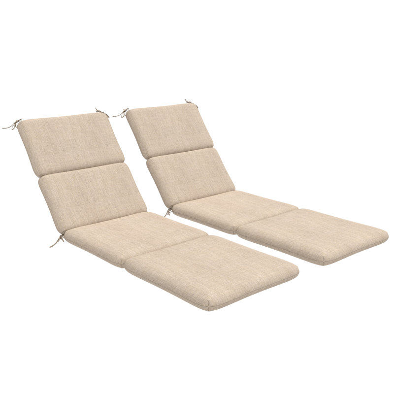 74" x 22.5" Outdoor Sunbrella Chaise Lounge Cushion (Set of 2), 3″ High-Density Foam Replacement Cushion, Cast Ash, 2