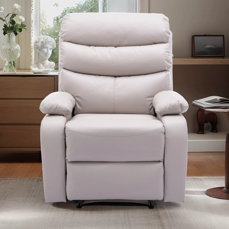 Small Recliner Chair Manual Standard Recliner ,modern Recliners For Small Spaces,single Reclining Sofa-Beige, Beige